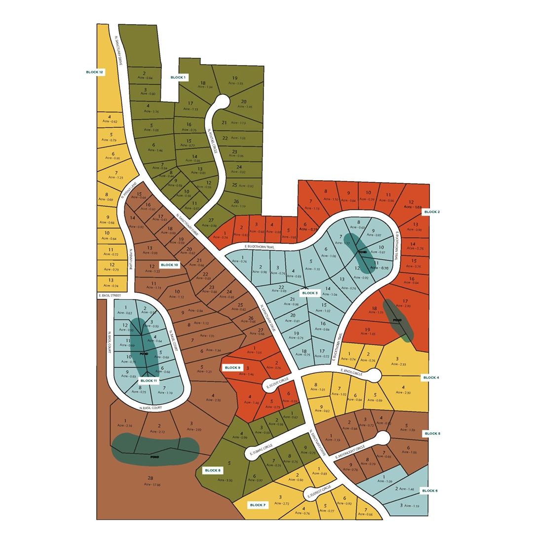 Map of The Sanctuary luxury lots in Sioux Falls